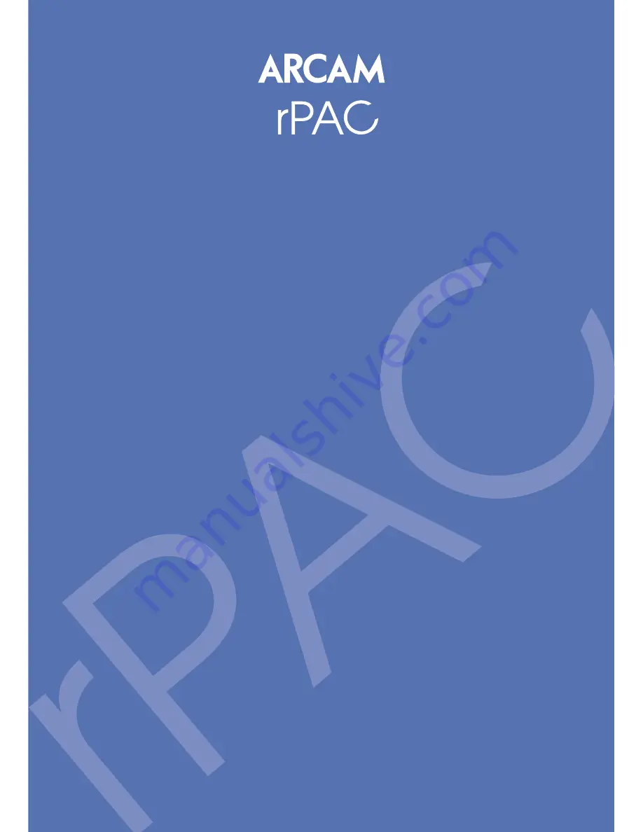 Arcam rPAC Connections And Quickstart Manual Download Page 1