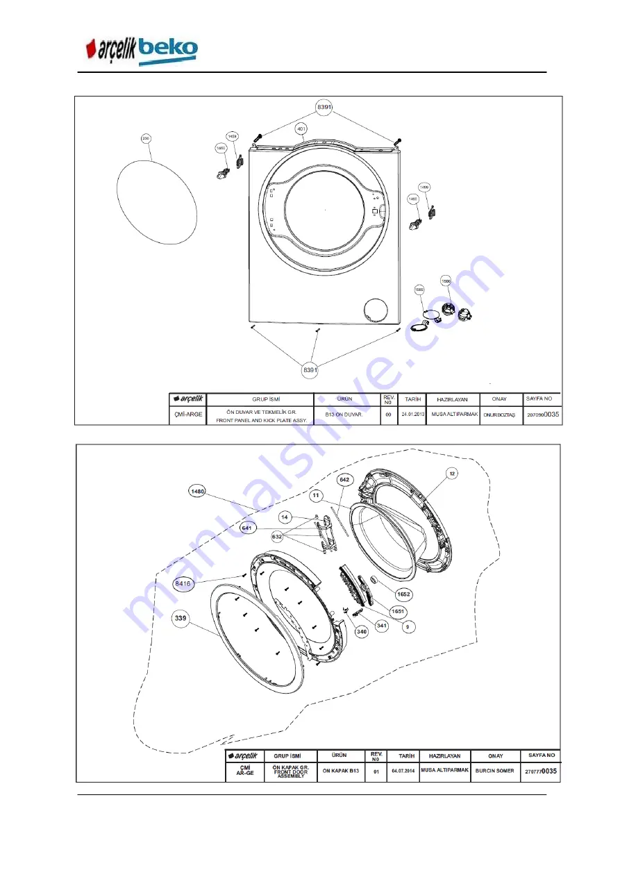 arcelik Beko B13 Service Handbook Download Page 107