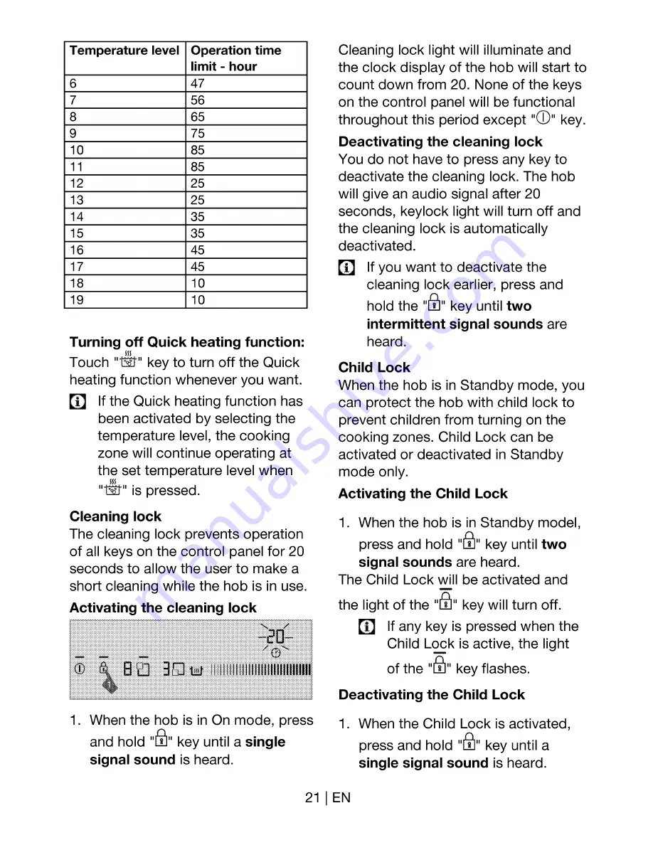 arcelik HII 64500T User Manual Download Page 22