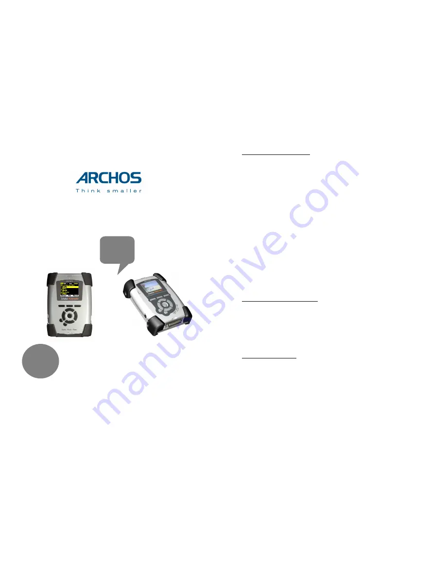 Archos AV140 Quick Start Manual Download Page 1