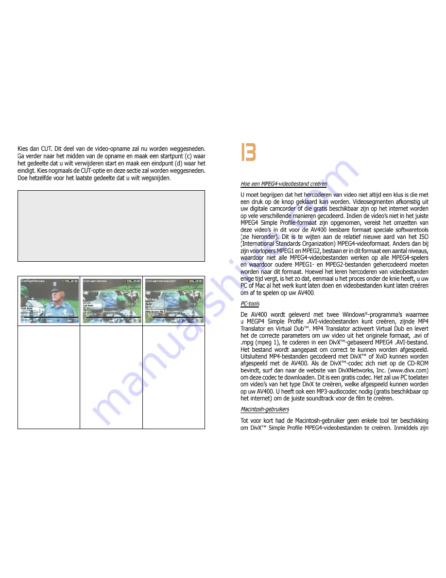 Archos AV400 Series (Dutch) Gebruikershandleiding Download Page 21