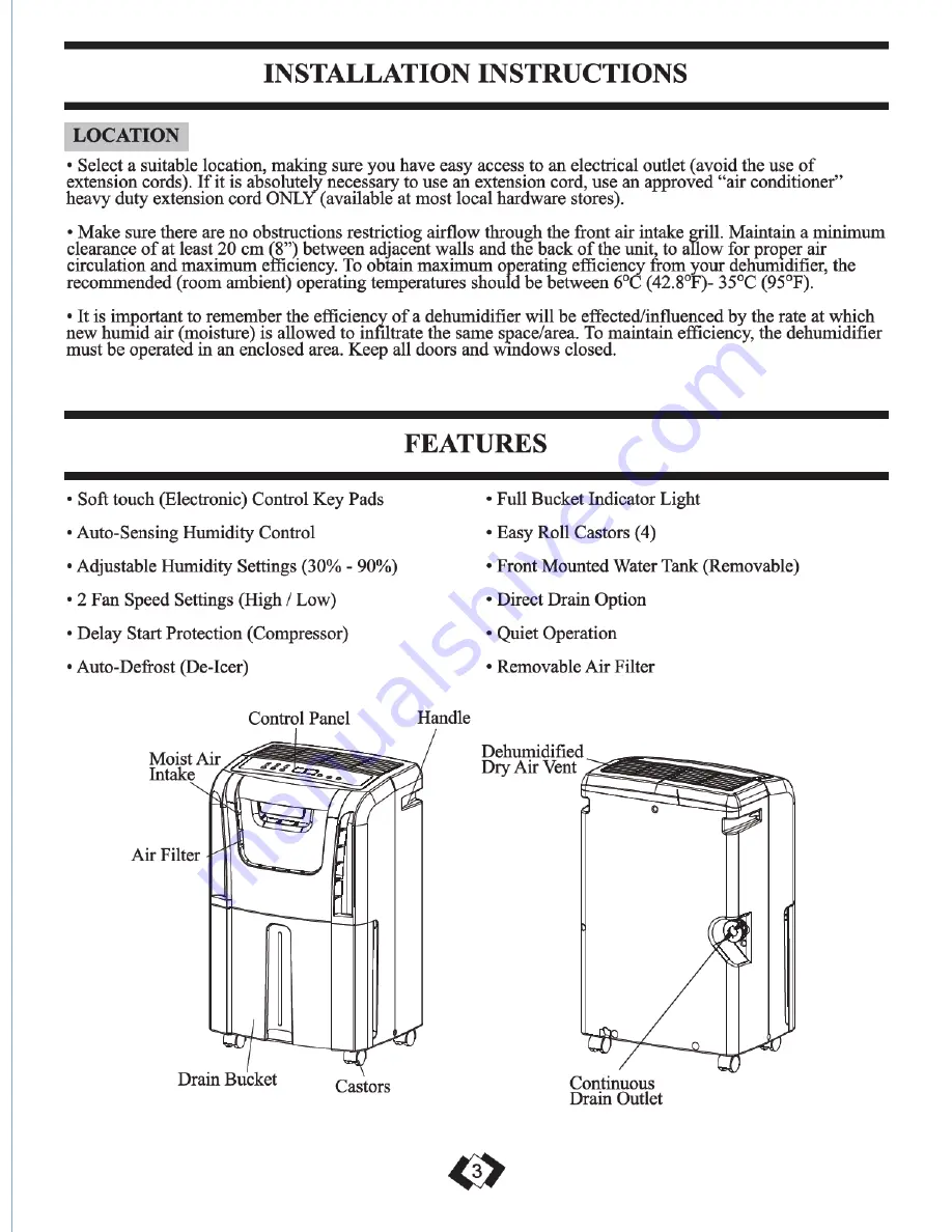 Arctic Aire ADR30A1G Owner'S Use And Care Manual Download Page 4