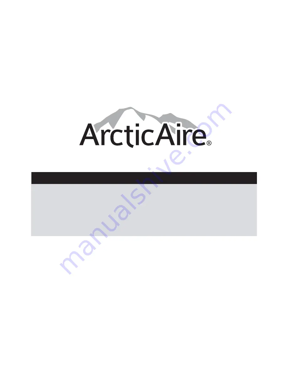 Arctic Aire ADR70B6PC Owner'S Use And Care Manual Download Page 1