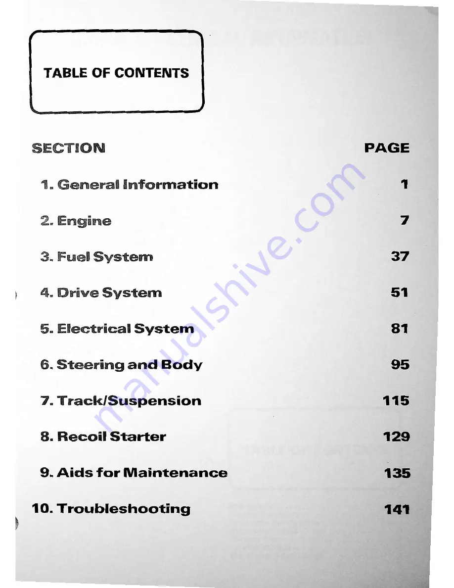 Arctic Cat EL TIGRE 1980 Service Manual Download Page 5