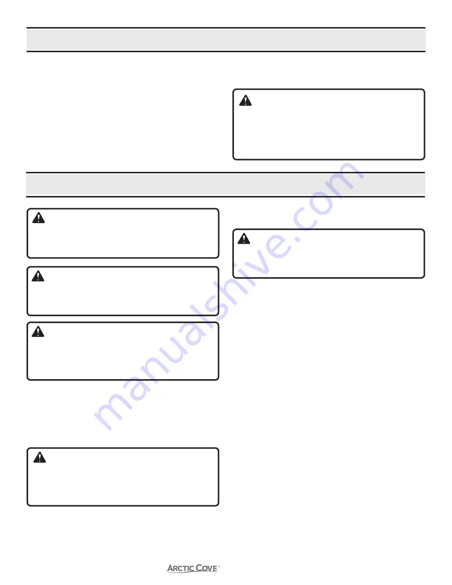 Arctic Cove MAC3810K Operator'S Manual Download Page 7