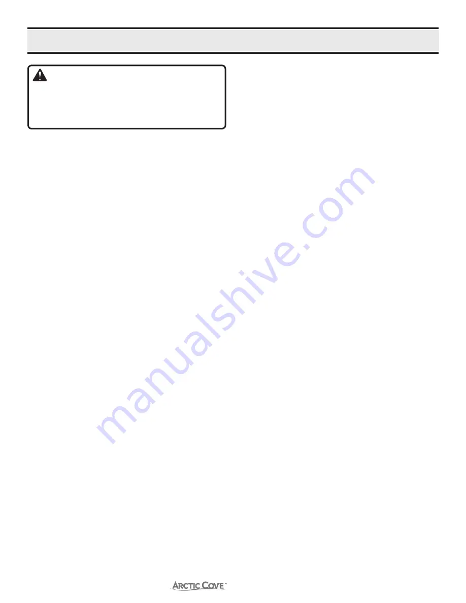 Arctic Cove MAC3810K Operator'S Manual Download Page 10