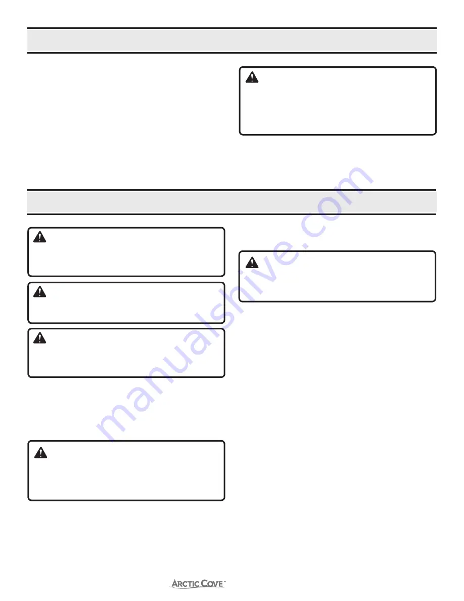 Arctic Cove MAC3810K Operator'S Manual Download Page 13