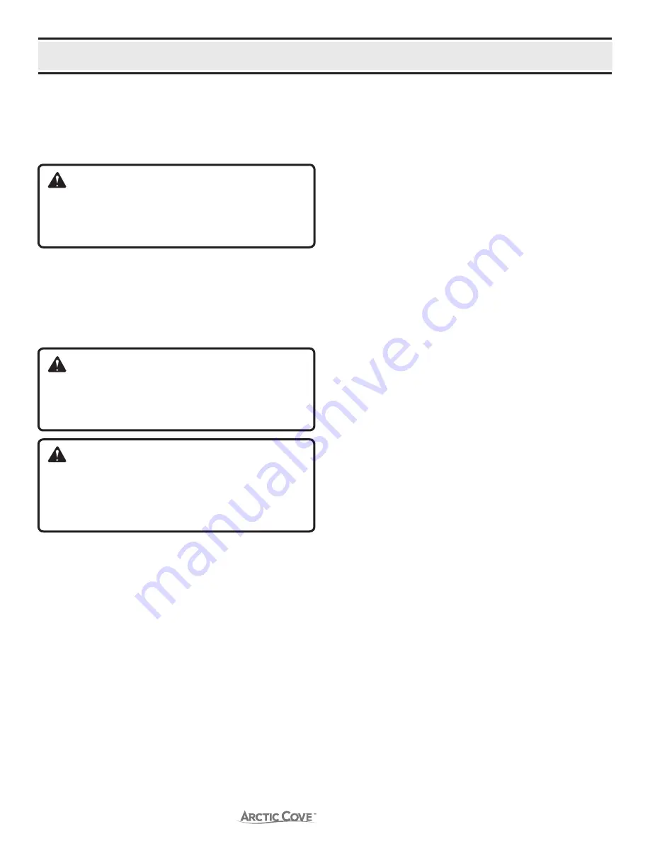 Arctic Cove MAC3812K Operator'S Manual Download Page 12