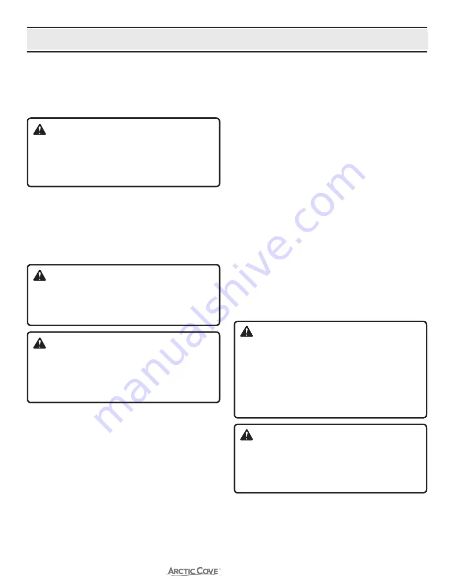 Arctic Cove MAC3822KP Operator'S Manual Download Page 6