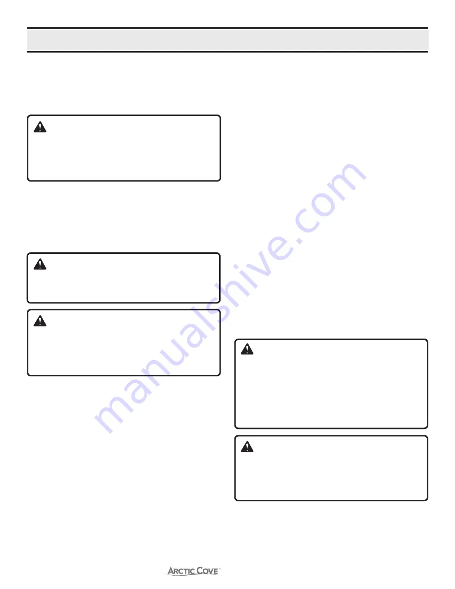 Arctic Cove MAC3822KP Operator'S Manual Download Page 18