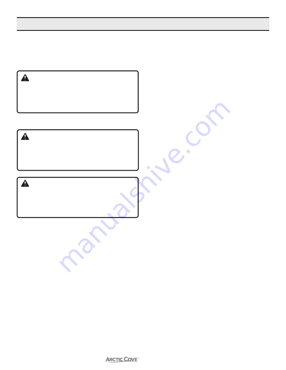 Arctic Cove MODF001 Operator'S Manual Download Page 17