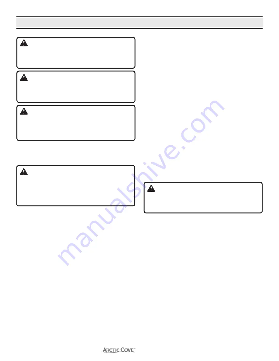 Arctic Cove MODF001 Operator'S Manual Download Page 26