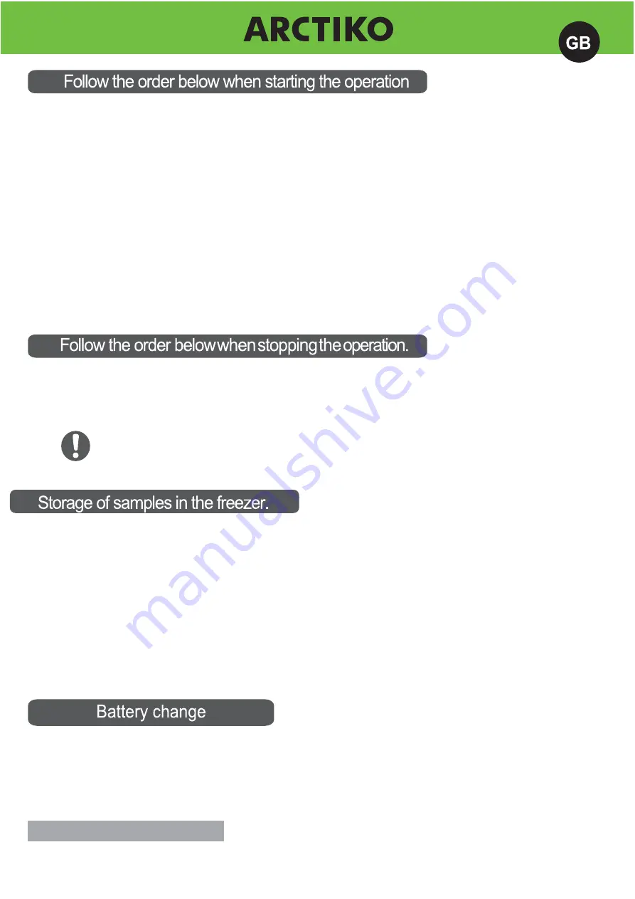 Arctiko CRYO 170 Operating Instructions Manual Download Page 14