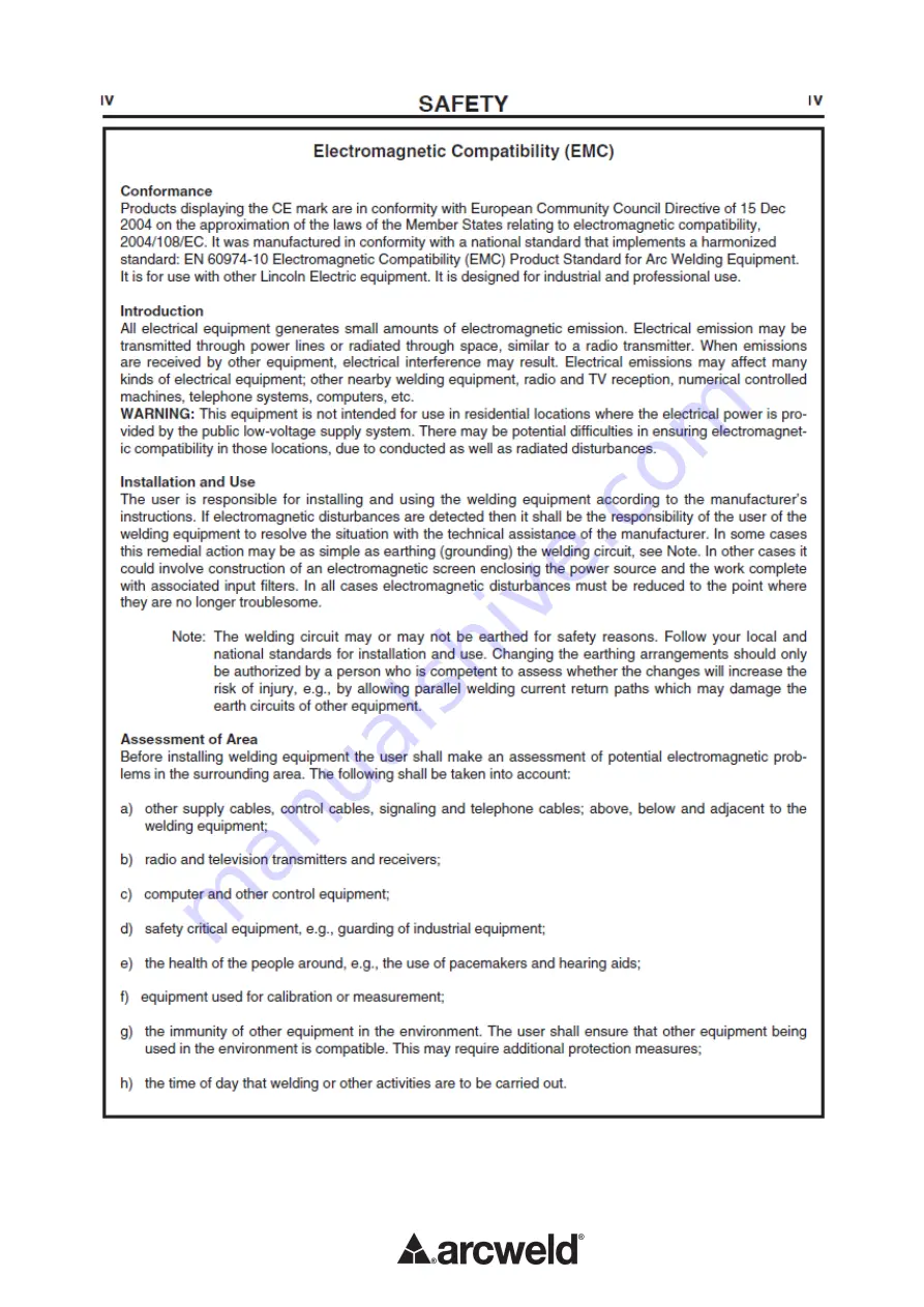 arcweld 210C MIG Operator'S Manual Download Page 6