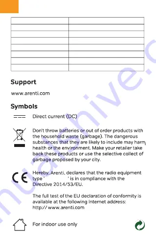 Arenti INDOOR 1 Quick Manual Download Page 6