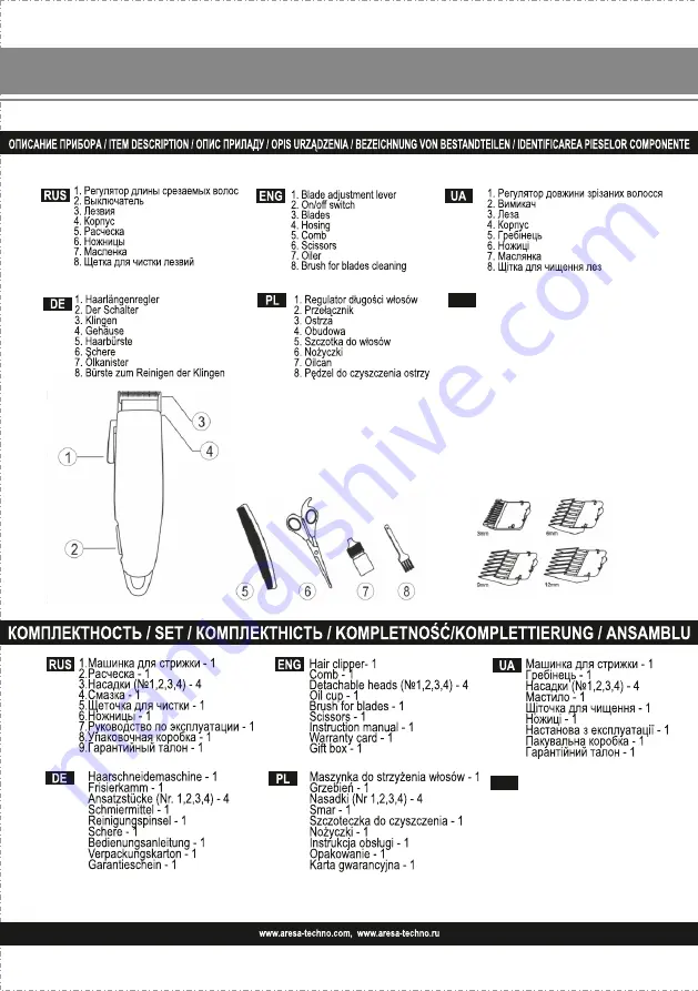 ARESA AR-1805 Instruction Manual Download Page 2