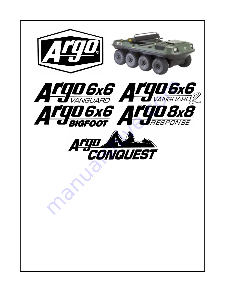 Argo 6x6 Bigfoot Operator'S Manual Download Page 1