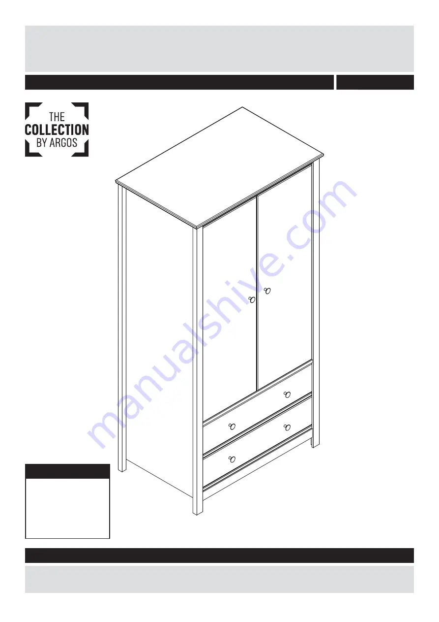 Argos Brooklyn Wardrobe White 8106951 Assembly Instructions Manual Download Page 1