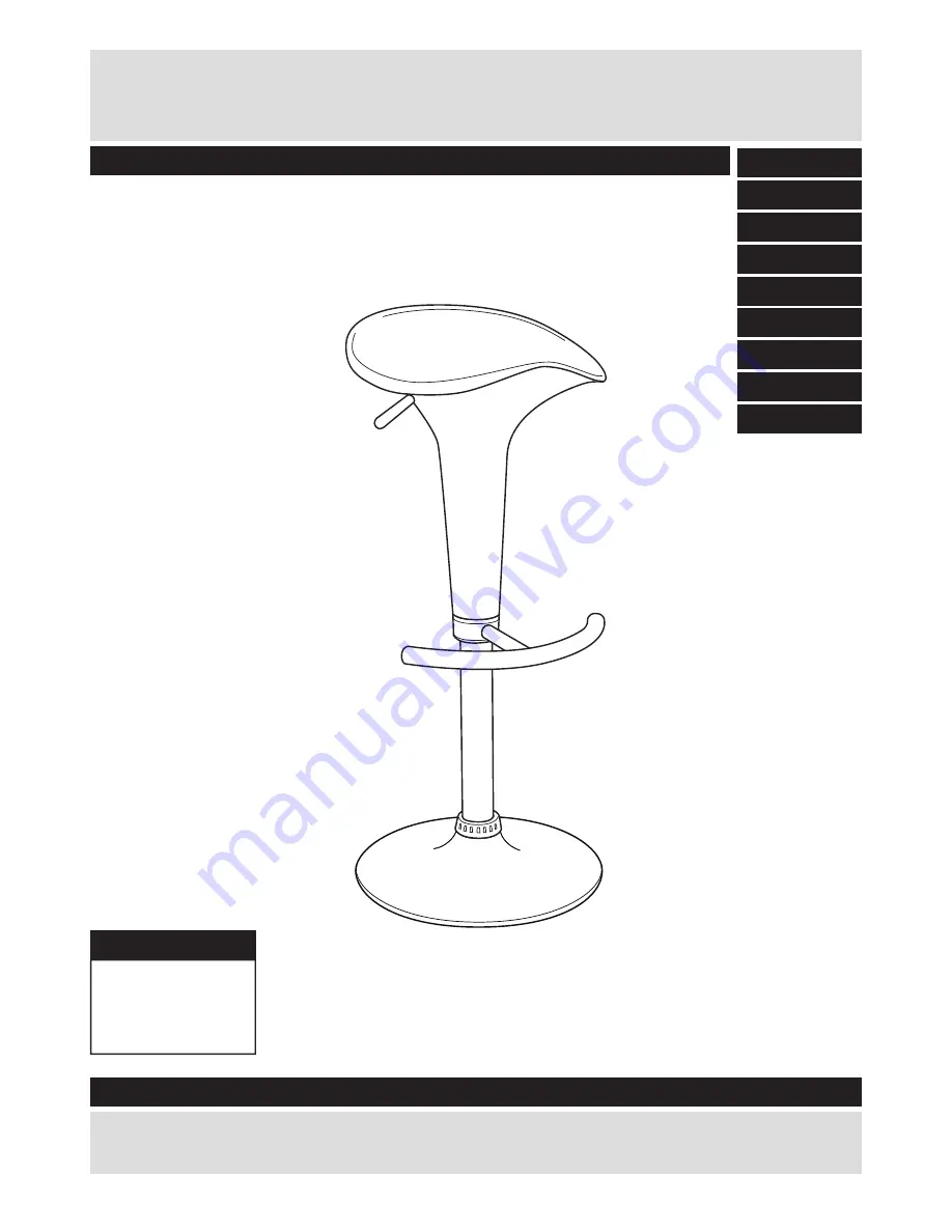 Argos ColourMatch Gas Lift Bar Stool 600/6060 Assembly Instructions Download Page 1