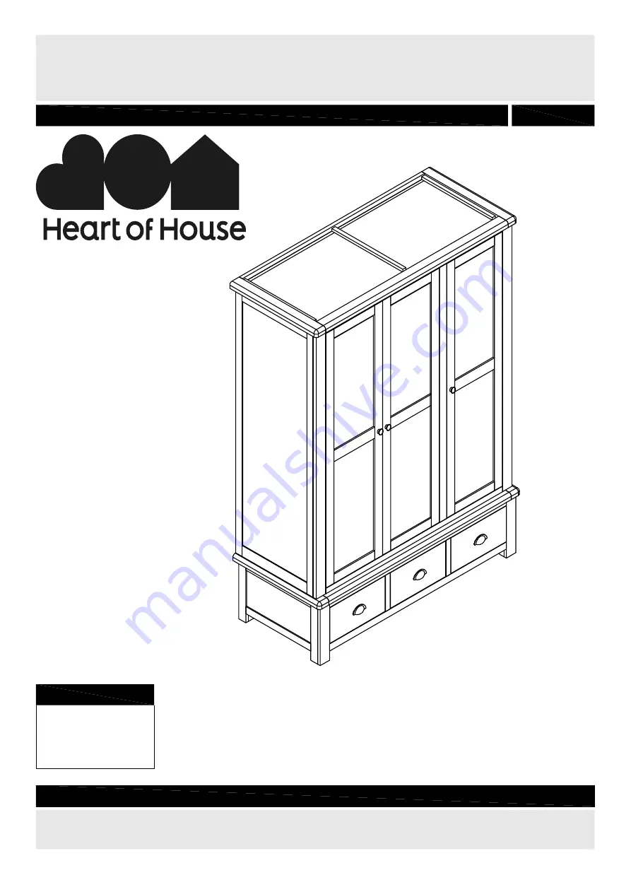 Argos Heart of House kent 3 door 3 drawer wardrobe 552/9713 Скачать руководство пользователя страница 1