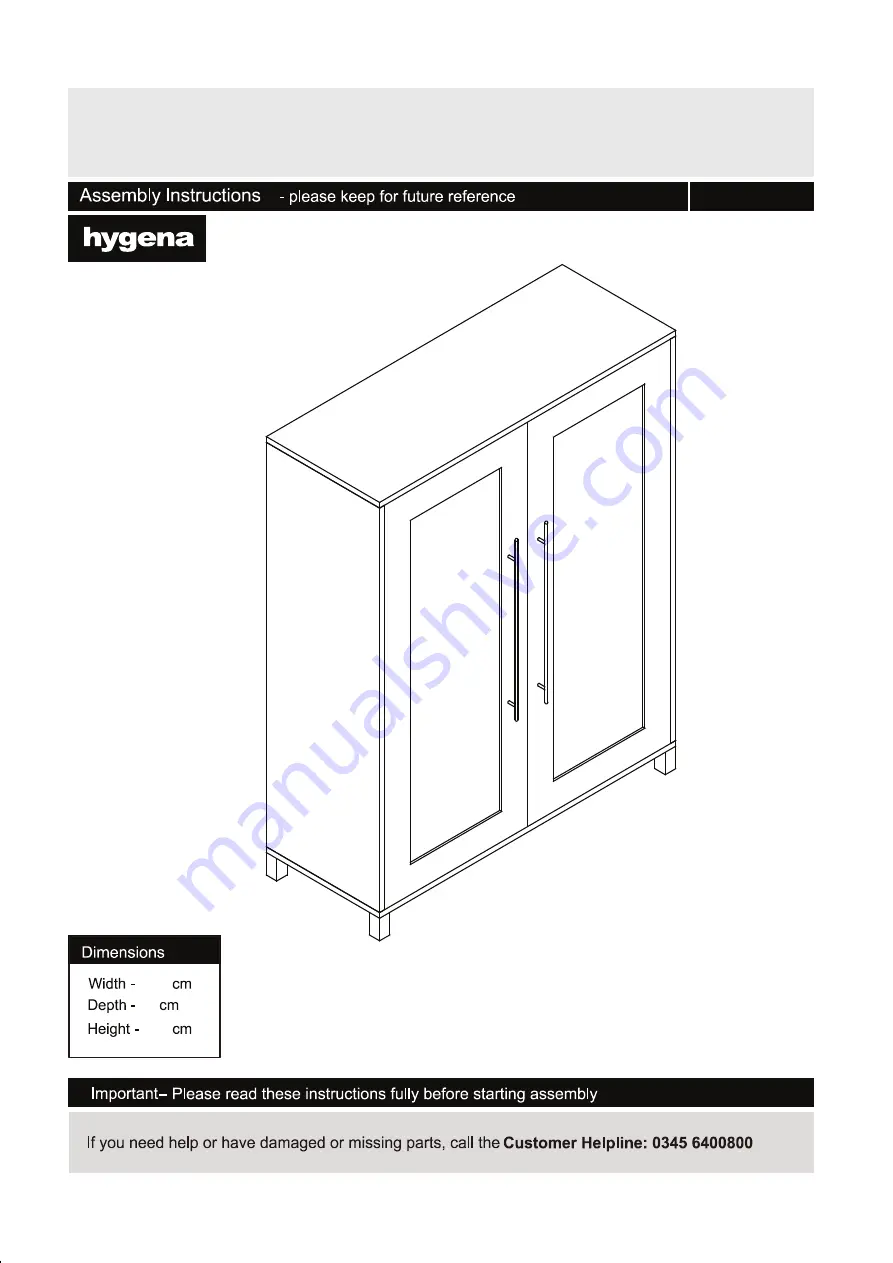 Argos hygena 617/5599 Assembly Instructions Manual Download Page 1