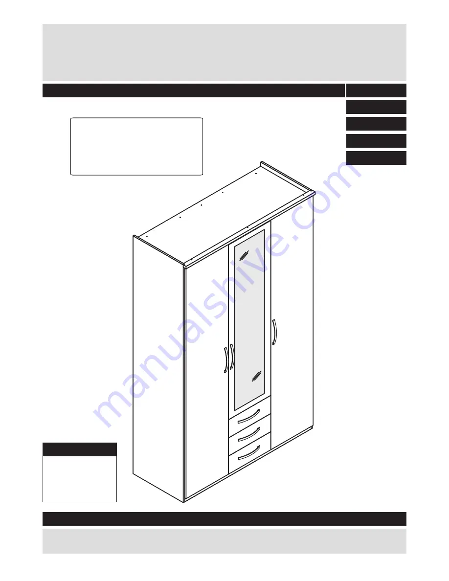 Argos New Hallingford 3 Door 3 Drawer Wardrobe Assembly Instructions Manual Download Page 1