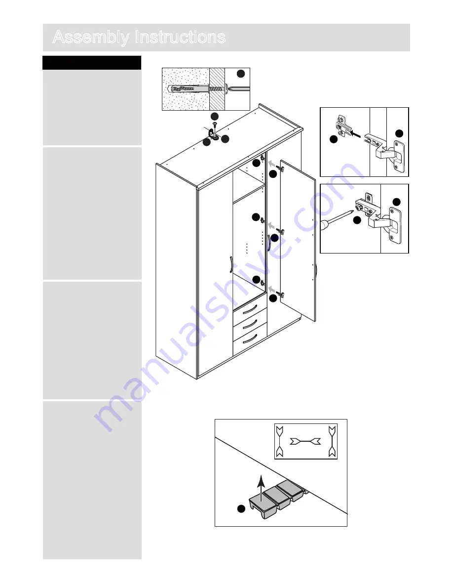 Argos New Hallingford 3 Door 3 Drawer Wardrobe Assembly Instructions Manual Download Page 14