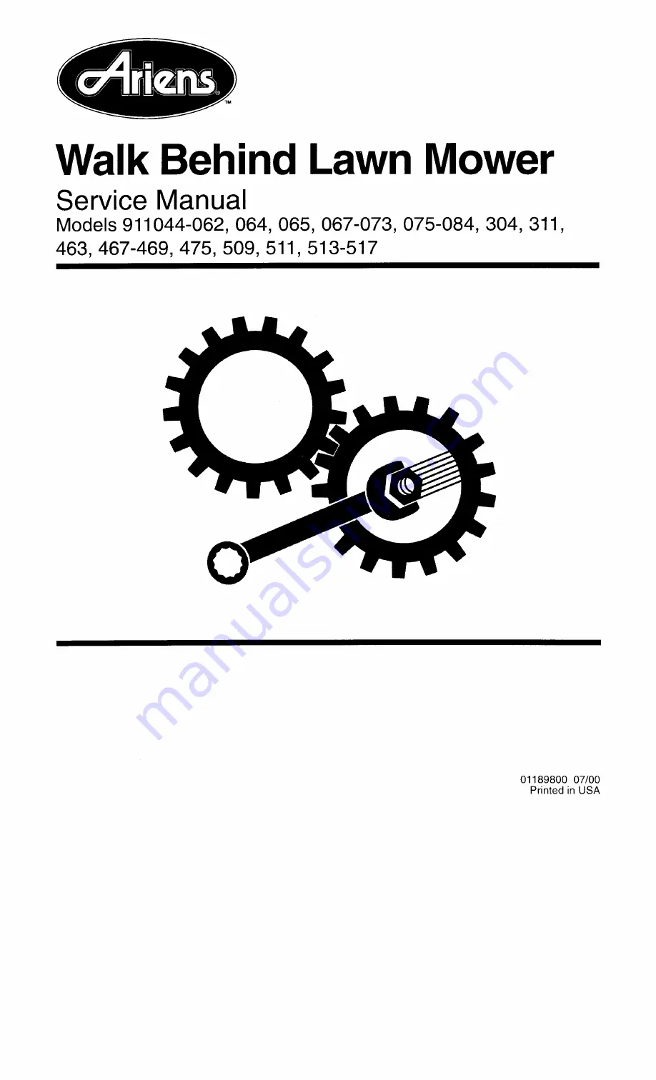 Ariens 067-073 Скачать руководство пользователя страница 1