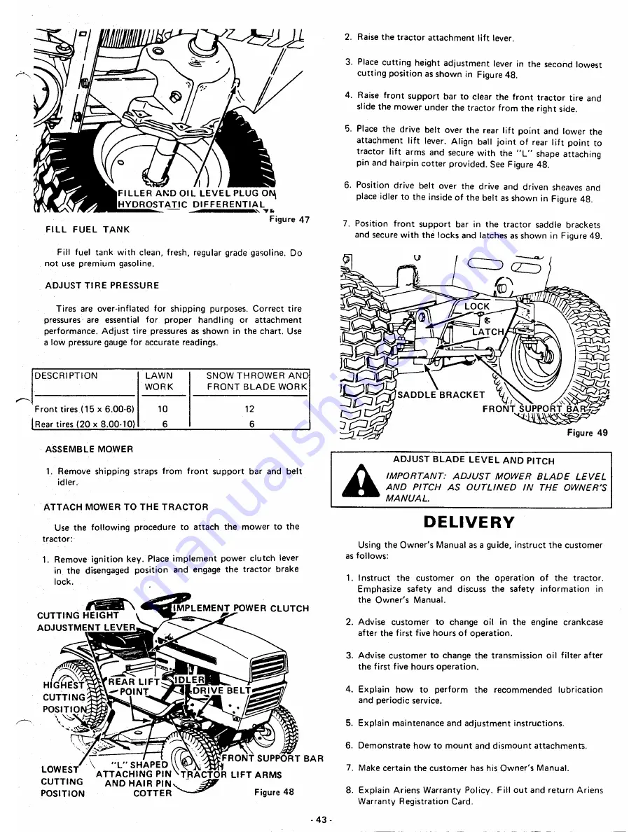 Ariens 829002 Owner'S Manual Download Page 43