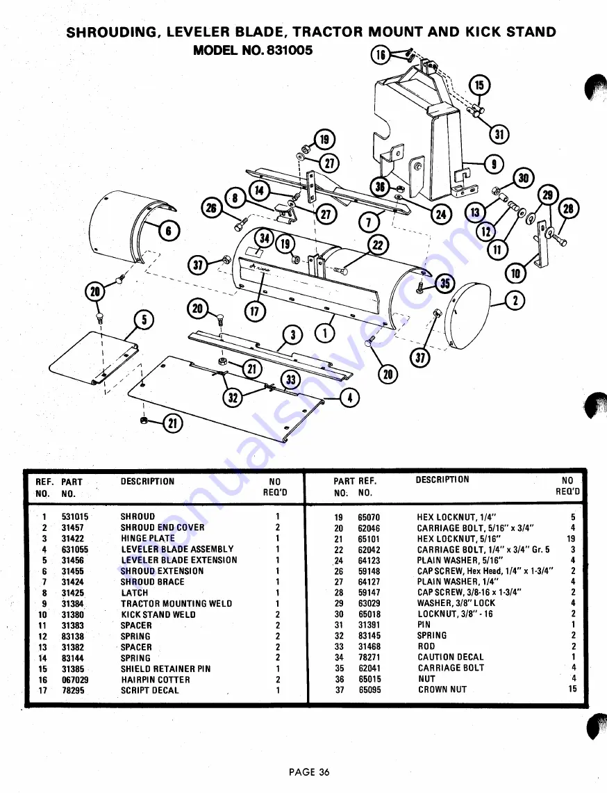 Ariens 831001 Скачать руководство пользователя страница 36