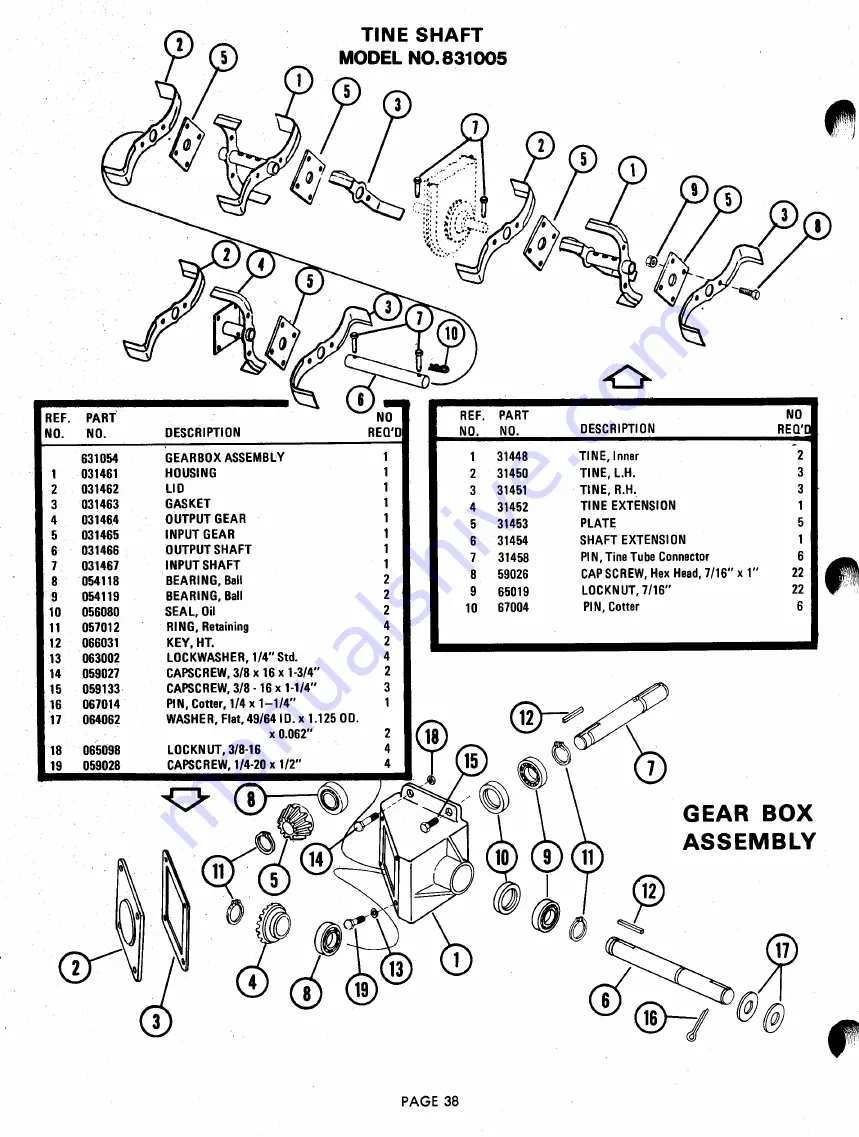 Ariens 831001 Parts And Repair Manual Download Page 38