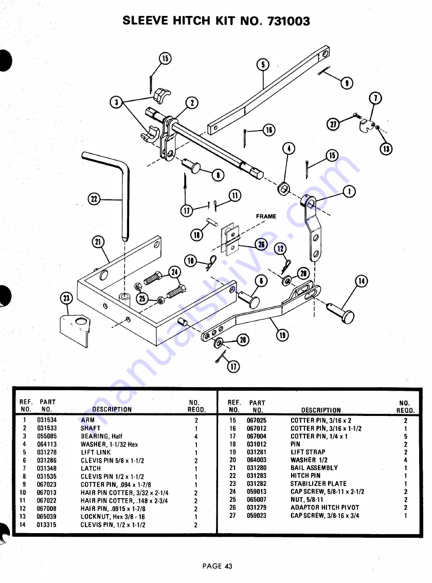 Ariens 831001 Parts And Repair Manual Download Page 43