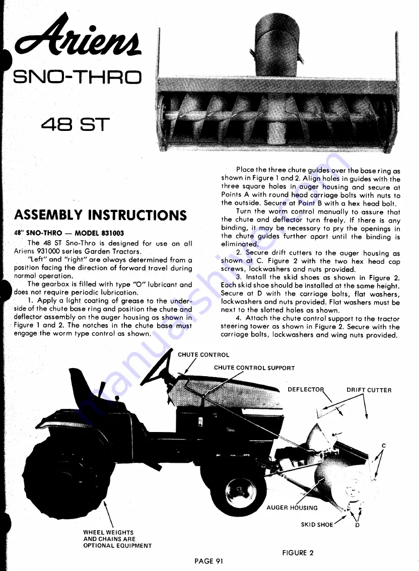 Ariens 831001 Скачать руководство пользователя страница 91