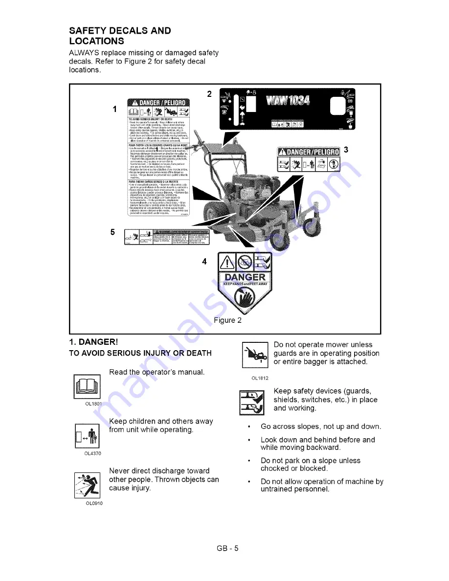 Ariens 911403 - WAW 1034911407 - WAW 1034 CARB Owner'S/Operator'S Manual Download Page 5