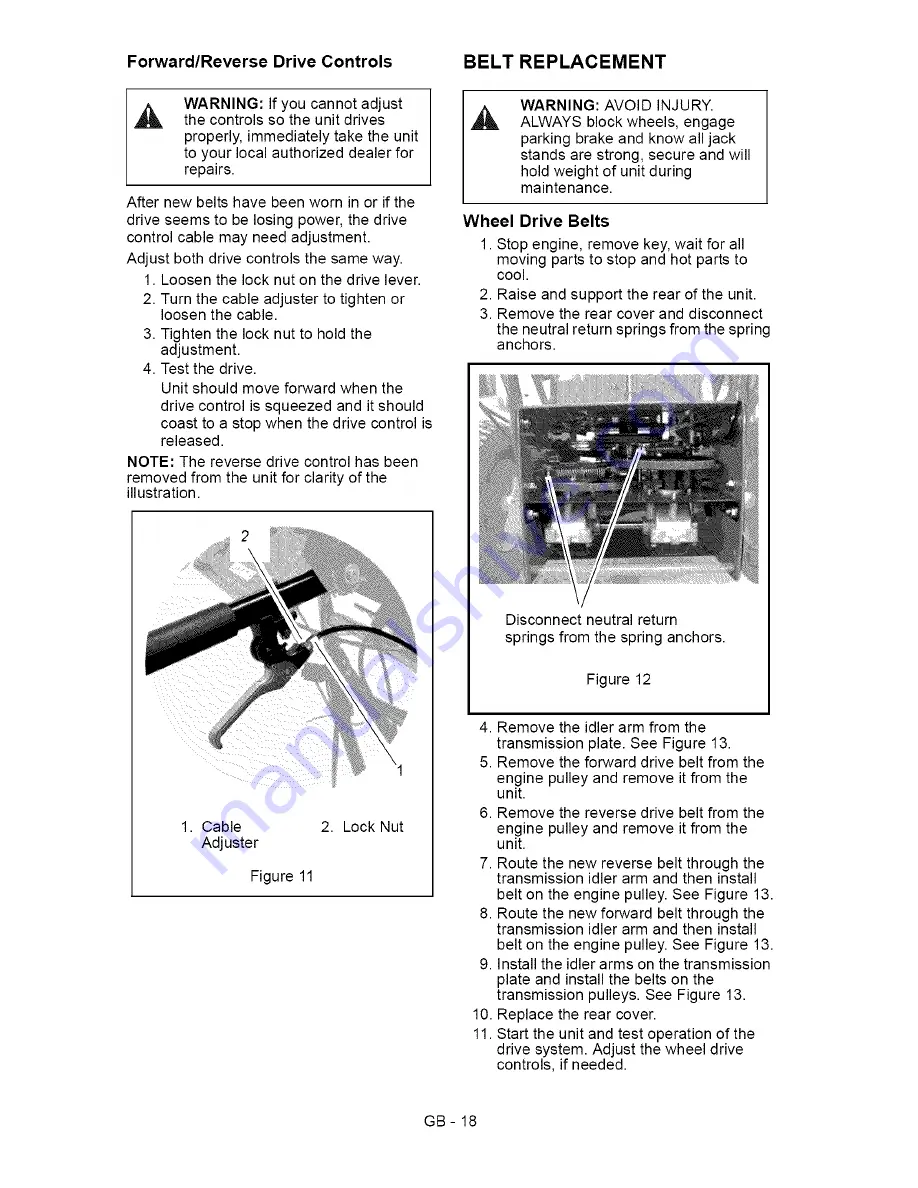 Ariens 911403 - WAW 1034911407 - WAW 1034 CARB Owner'S/Operator'S Manual Download Page 18