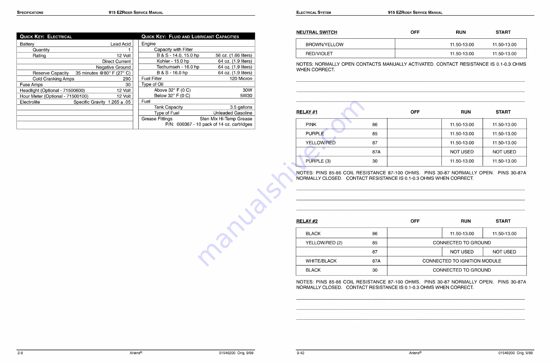 Ariens 915001 Service Manual Download Page 12