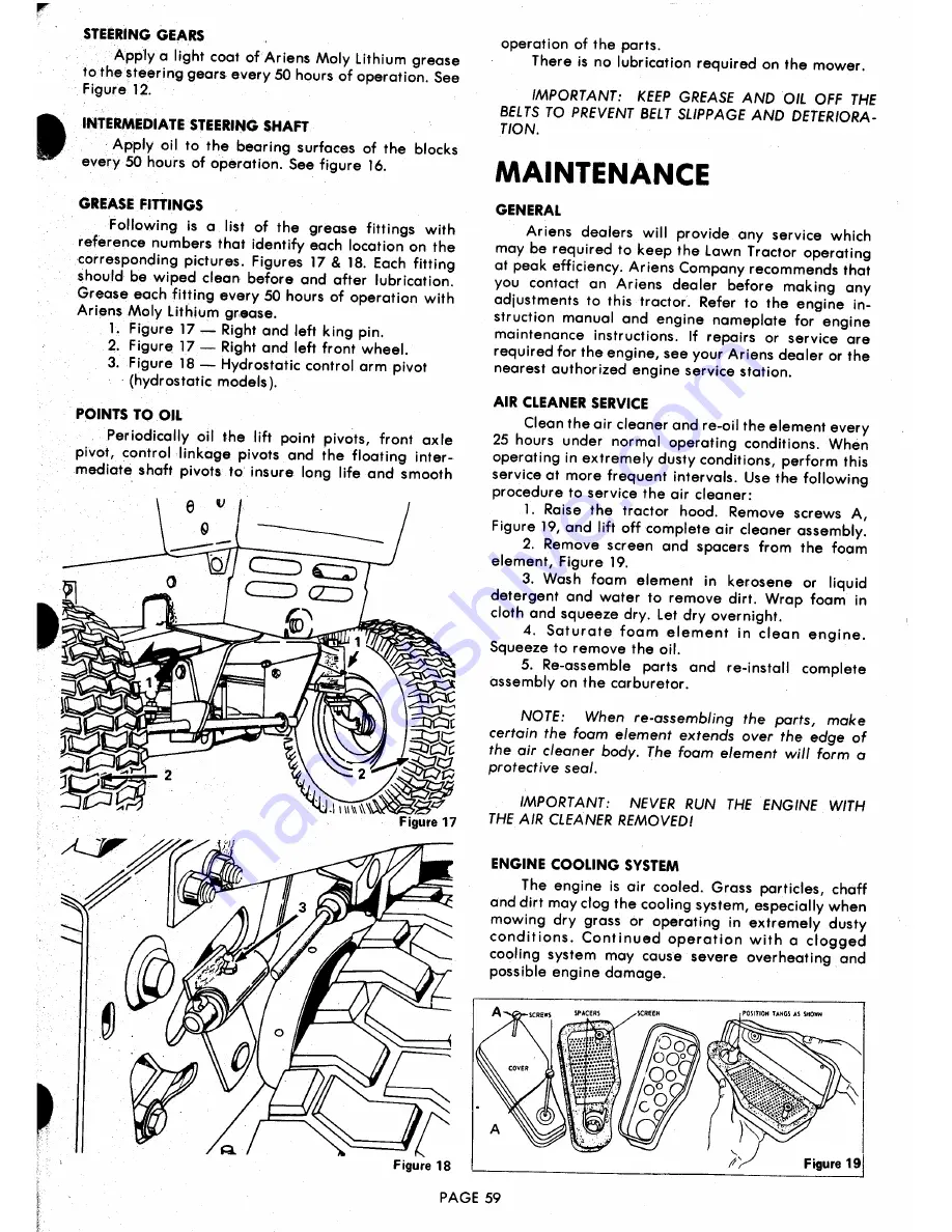 Ariens 929000 Parts And Repair Manual Download Page 59