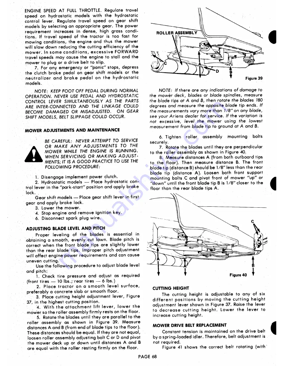 Ariens 929000 Parts And Repair Manual Download Page 68