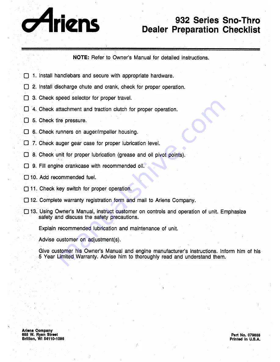 Ariens 932026-ST524 Owner'S/Operator'S Manual Download Page 25