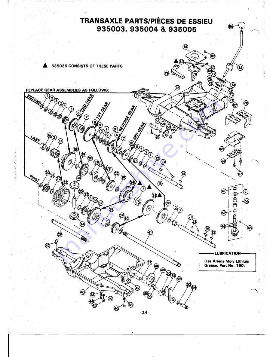 Ariens 935000 Series Owner'S Manual Download Page 24