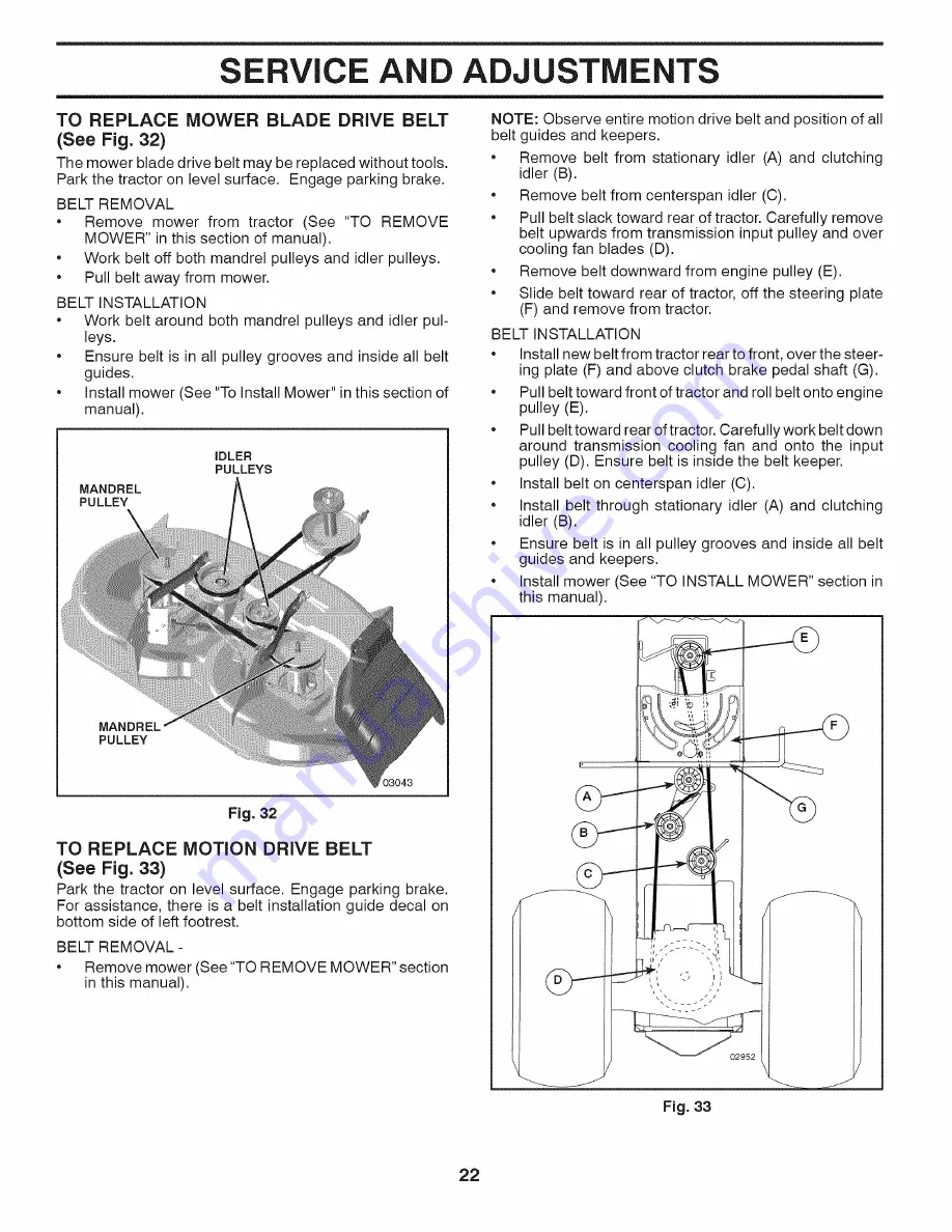 Ariens 936042 Operator'S Manual Download Page 22