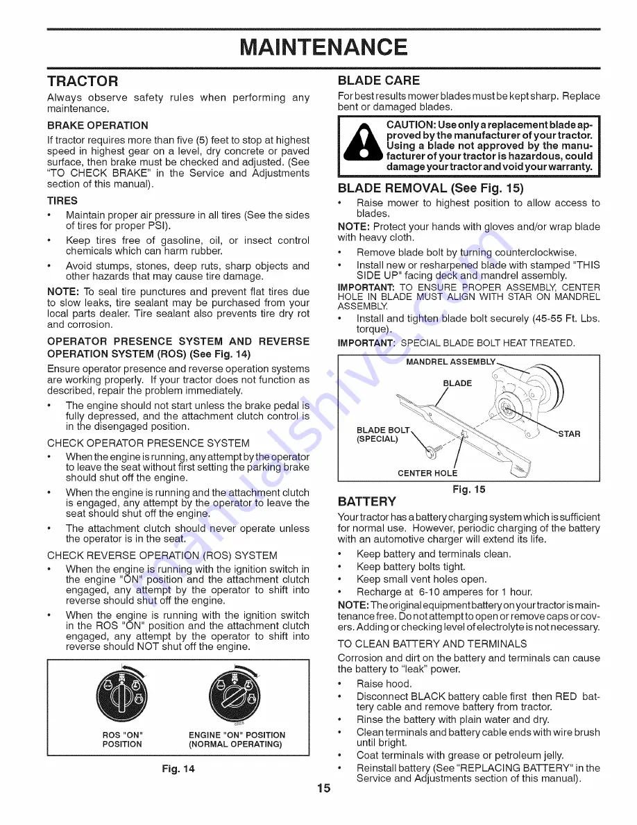 Ariens 93604300 Operator'S Manual Download Page 15