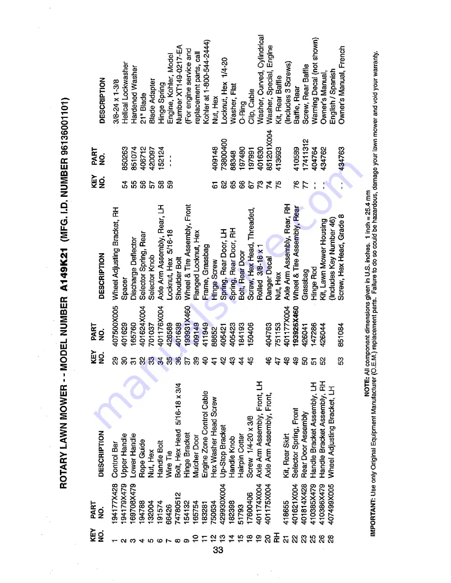 Ariens 96136300 Owner'S Manual Download Page 33