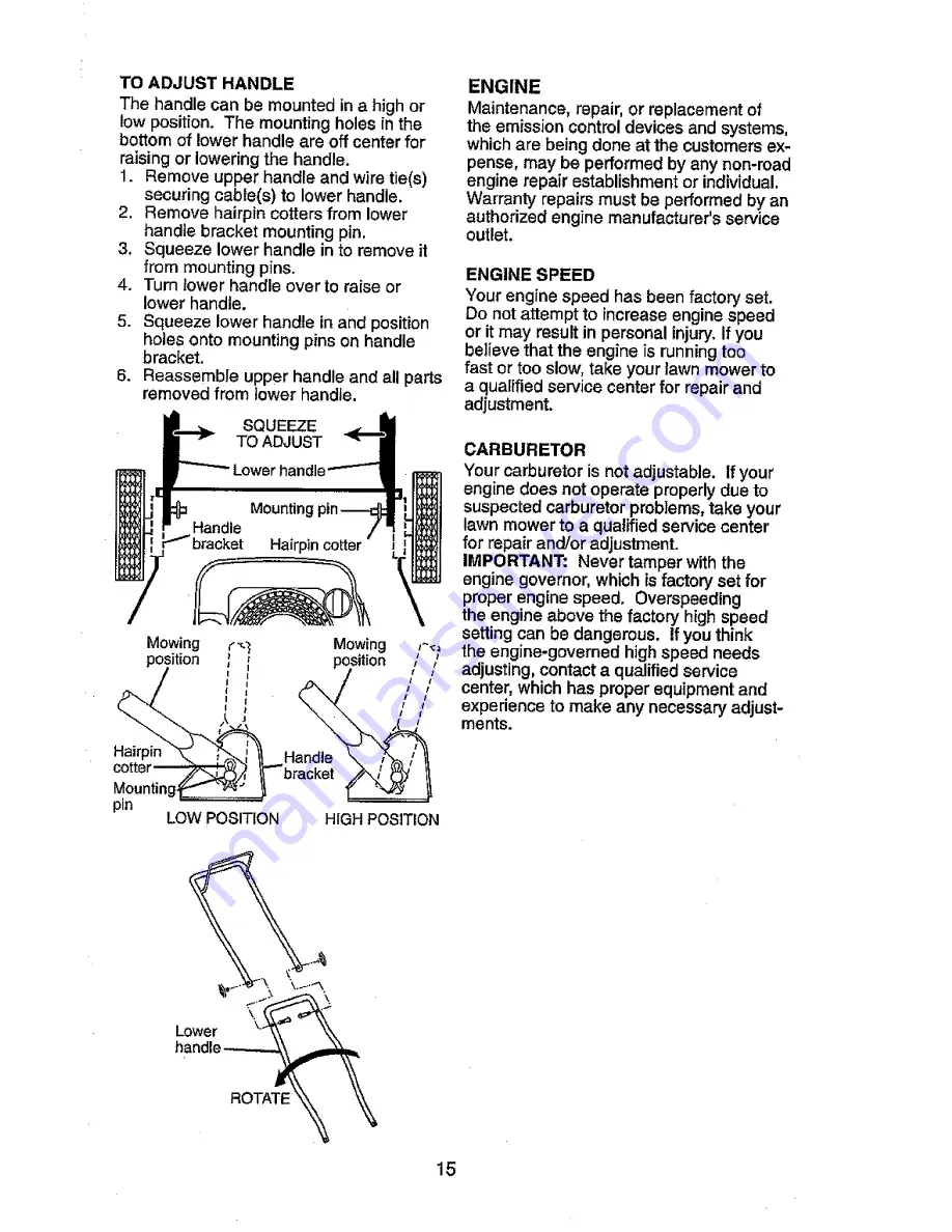 Ariens 96146000 Owner'S Manual Download Page 15