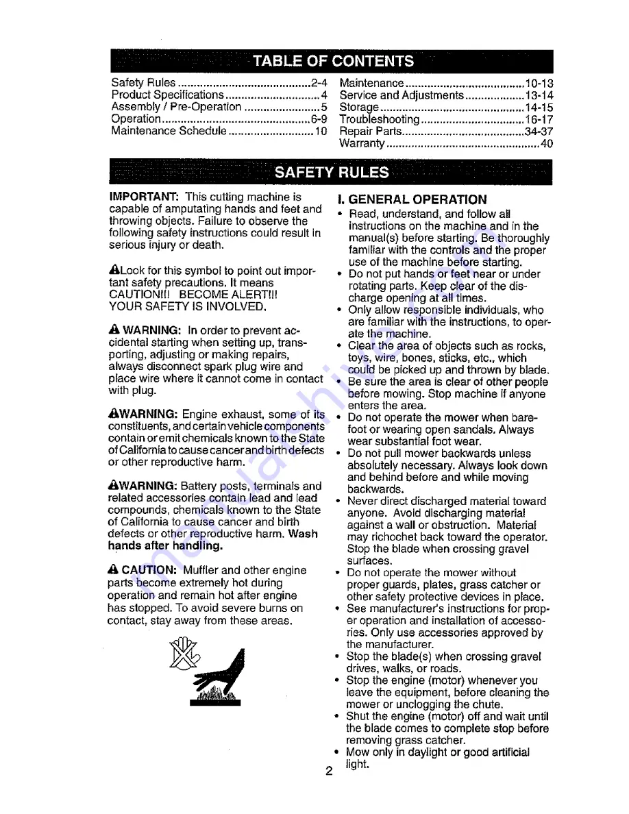 Ariens 96146600 Owner'S Manual Download Page 2