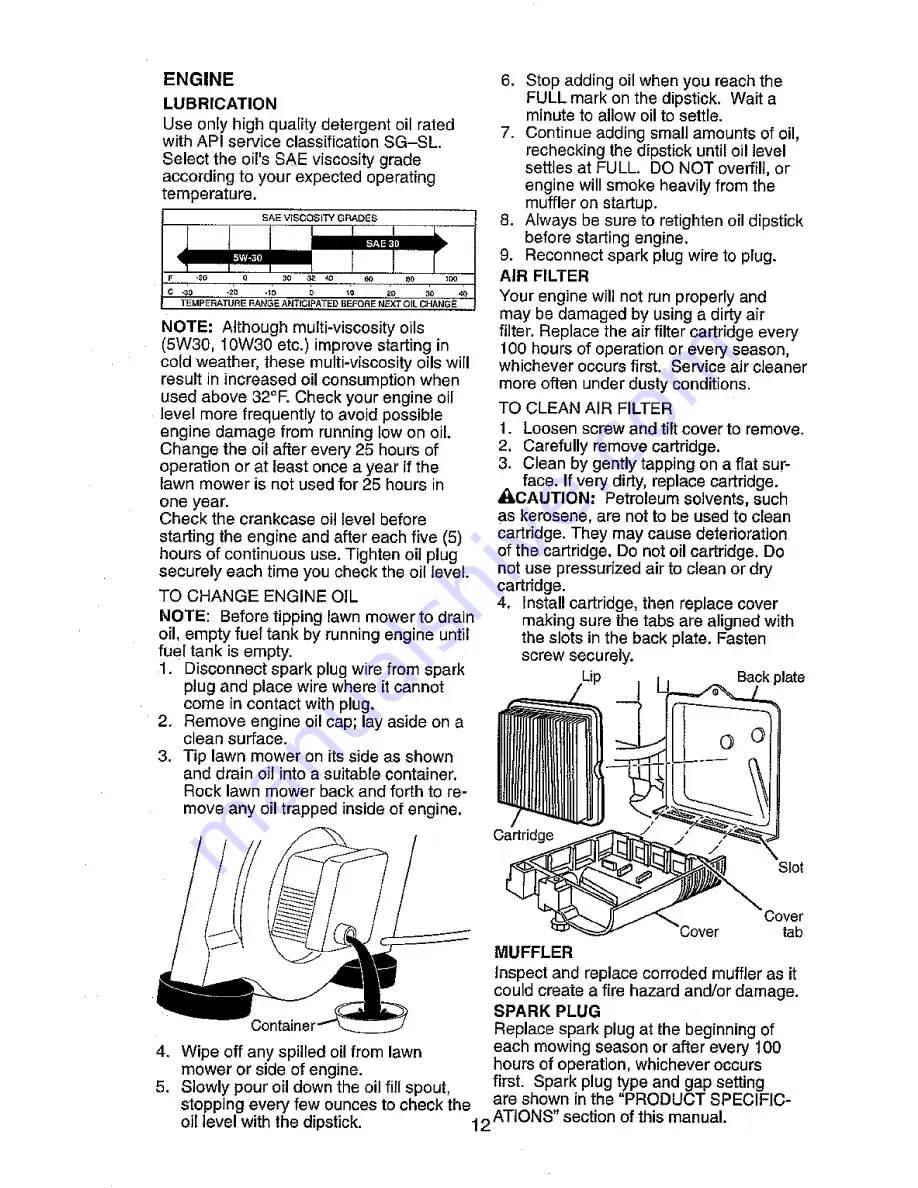 Ariens 96146600 Owner'S Manual Download Page 12