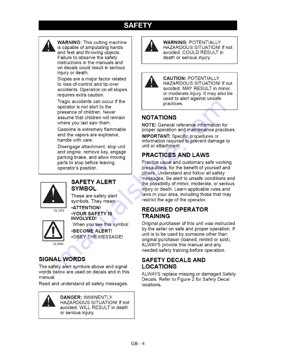 Ariens 991039 Owner'S/Operator'S Manual Download Page 4