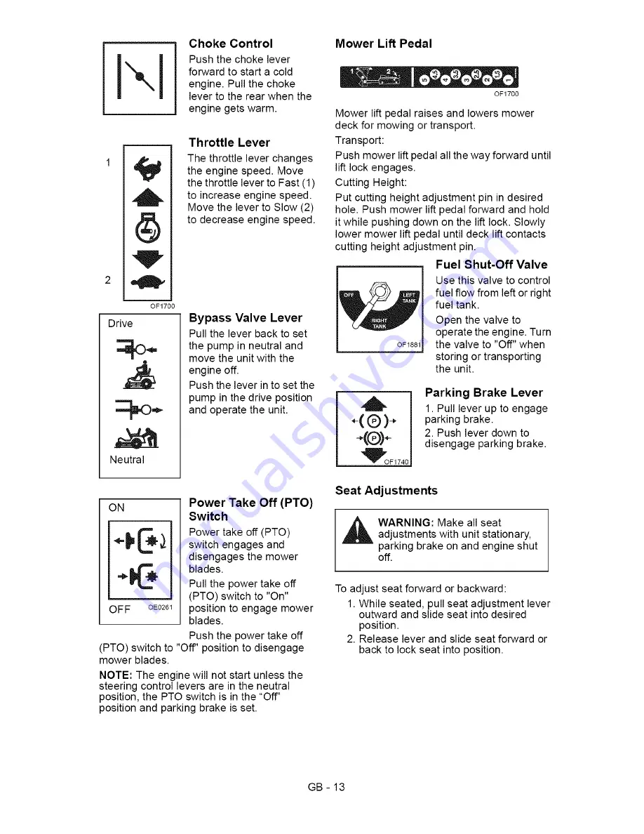 Ariens 991039 Owner'S/Operator'S Manual Download Page 13