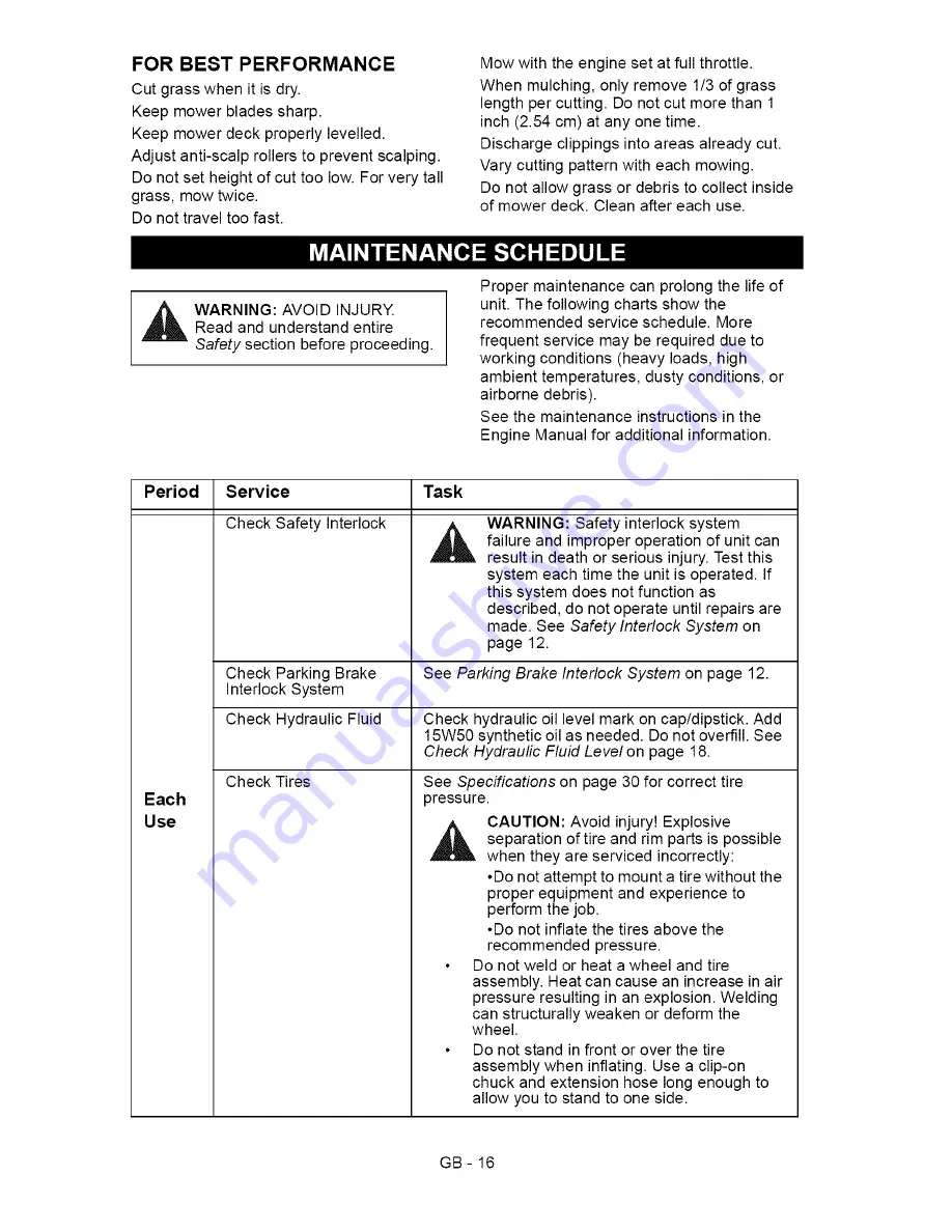 Ariens 991039 Owner'S/Operator'S Manual Download Page 16