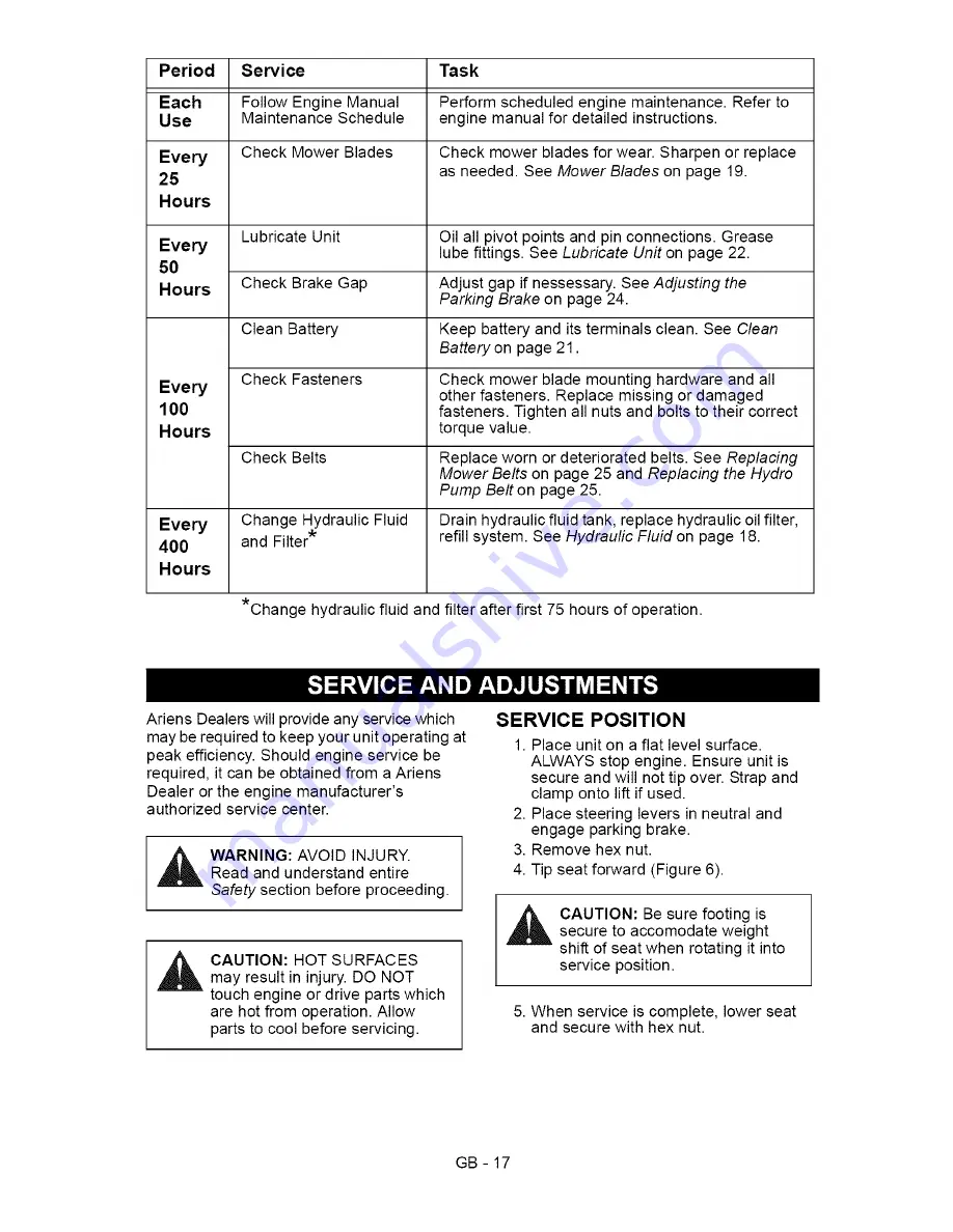 Ariens 991039 Owner'S/Operator'S Manual Download Page 17